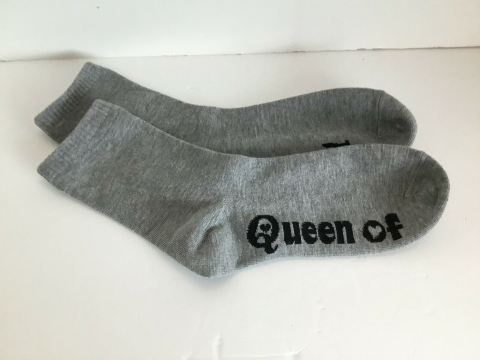 Mom Queen of the House , Dad King of The House Novelty Socks Gray  - $6.90