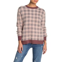 SUSINA Sweater Buffalo Checkered Print Pink Smoke Pullover SZ SP NWT - $31.20