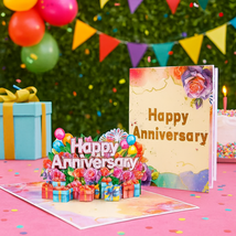 Happy Anniversary pop-up greeting card 15cm x 20cm UK sales only - $10.00
