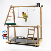 Bird Stand Stand Desktop Training Cockatiel Playground Bird Toy Swing Climbing L - £47.01 GBP