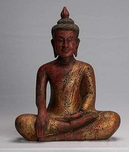 Antik Khmer Stil Se Asien Holz Enlightenment Buddha Statue - 43cm/43.2cm - £405.81 GBP