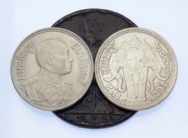 1895-1925 Thailand Coin Lot of 2 ATT, 1/4 Baht (VF to Unc. Condition) - £40.09 GBP