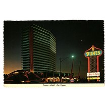 Vintage Postcard Dunes Hotel Casino Marquee Night Lights Las Vegas Nevada - £7.48 GBP