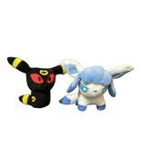 2 Pokemon Center Pokedoll Plush Glaceon 2013 &amp; Umbreon 2010 Stuffed Anim... - $24.74