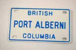 Port Alberni British Columbia Souvenir License Plate Miniature Bike Meta... - £5.75 GBP