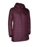 Columbia White Out Mid Omni Heat Long Hooded Light Jacket Epic Plum Puffer 3X  - $148.49