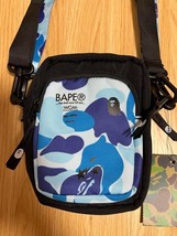 A BATHING APE Camouflage Shoulder Bag blue 17 × 12 x 6.5㎝ strap 2set app... - £84.51 GBP
