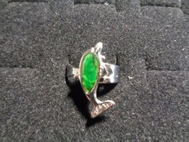 Fashion Ring - Adjustable (new) Leaping Dolphin  /Green, Silver - £7.04 GBP