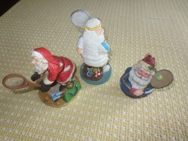 3 Resin Santa Tennis Players Christmas Decor Figurines - 1 Enesco - £18.85 GBP
