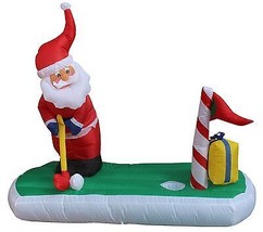 5 Foot Long Christmas Inflatable Santa Claus Play Golf Yard Outdoor Decoration - £52.39 GBP