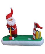 5 Foot Long Christmas Inflatable Santa Claus Play Golf Yard Outdoor Deco... - £51.95 GBP