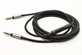 6.5ft Nylon Audio Cable with Mic For SONY MDR-1000X WH-1000XM2 1000XM3 XM4 XM5 - £15.47 GBP