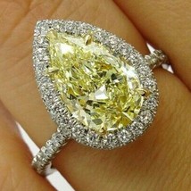 Engagement Ring 3.00Ct Lab Created Yellow Citrine 925 Sterling Silver Size 8.5 - £88.68 GBP