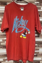 Vintage Mickey Mouse Single Stitch Disney Red T Shirt Used Size XL Tee U... - £15.28 GBP