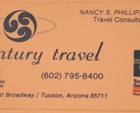 Century Travel Vintage Business Card Tucson Arizona bc8 - £3.09 GBP