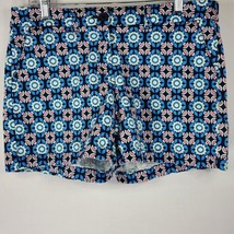 Crown and Ivy Womens Mid Rise Floral Pattern Shorts Size 10 Blue Pink Po... - £12.39 GBP