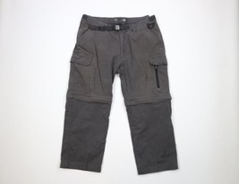 Vtg Streetwear Mens 2XL Faded Belted Wide Leg Convertible Cargo Pants Sh... - $49.45