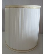 Vintage Drum Barrel Lamp shade White wound fabric with gold trim - £45.42 GBP