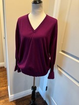 Yves Saint Laurent Rive Gauche Purple Cashmere Sweater SZ L Italy  - £118.67 GBP