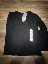 Cat &amp; Jack Girls&#39; Crewneck Long Sleeve T-Shirt Black Size XS (4/5). NWT. D - £7.85 GBP