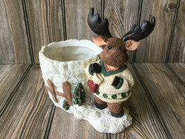 Lucie Sable Imports Christmas Reindeer Resin Flower Planter Pot - $14.79