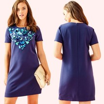 Lilly Pulitzer Havyn Navy Short Sleeve Embellished Sequin Mini Dress Sz ... - £67.47 GBP