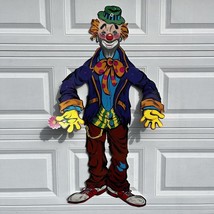 Vtg 1990s Beistle Company 49&quot;x24&quot; Jointed Diecut Clown Hanging Party Dec... - $19.79
