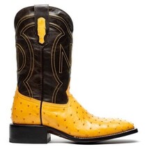 Marco Di Milano Genuine Ostrich Skin Cowboy Boot Alabama Buttercup image 10