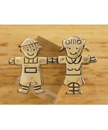BEST Costume Jewelry Silver Plated Boy &amp; Girl Brooch Pin Necklace Pendant - £13.89 GBP