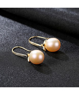 Earrings S925 Silver 18K Gold Plating Freshwater Pearl Women&#39;s Earrings ... - £26.07 GBP