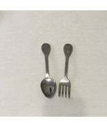 Vintage Tommee Tippee utensils toddler dinnerware little bear spoon and ... - $19.75