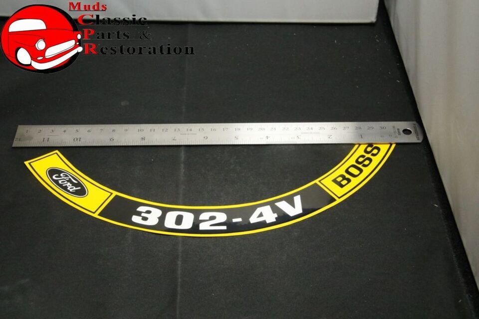 69 Ford Mustang Shelby Boss 302 Air Cleaner Decal Item image 2