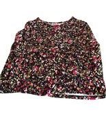 Simply Emma Women Top Plus Size 2x Black with Pink Green Yellow Abstract... - $25.28