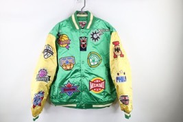 NOS Vtg 90s Streetwear Mens 2XL NBA Basketball Team Logo Satin Bomber Jacket - £235.47 GBP