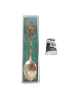 Vtg Mid-Century Niagara Falls Souvenir Cameo Silverplate Spoon &amp; Ceramic... - $332.27 MXN