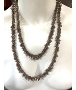 dom Necklace Bracelet Set Copper Wire Wrapped Pearl Bead Long Layering 46” - $25.22