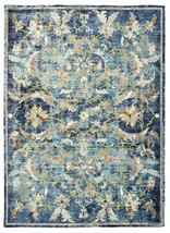 HomeRoots 395704 4 x 6 ft. Blue &amp; White Jacobean Pattern Area Rug - £91.73 GBP