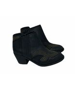 NEW Womens Lucky Brand Maiaa Black Leather Studded Bootie Ankle Boots Si... - $909.02 MXN