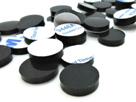 Lot of 24 pcs  1/2&quot; Dia  X 1/8” Tall Rubber Feet Bumpers  3M Adhesive Backing - £9.41 GBP