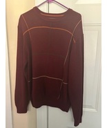 Men Sweater Saddlebred Large Burgundy Long Sleeve 100% Cotton - $22.99