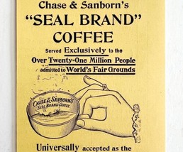 Chase Sandborn Seal Brand Coffee 1894 Advertisement Victorian Beverage 6 ADBN1f - $14.99
