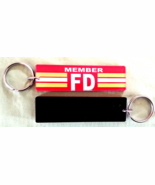 FIRE DEPARTMENT Member KEY HOLDER - 1&quot; x 3 1/2&quot; Domed Acrylic Key Tag - $74.56 MXN