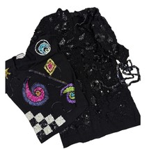 3 PC Lot: Beaded Sequined Dress, Vest, Belt Perfect  Upcycling &amp; Creatives  - $1,315.12 MXN