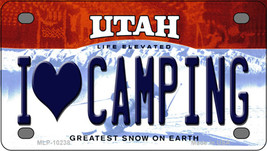 I Love Camping Utah Novelty Mini Metal License Plate Tag - £11.71 GBP