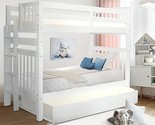 Bedz King Tall Bunk Beds Twin over Twin Mission Style with End Ladder an... - $982.99