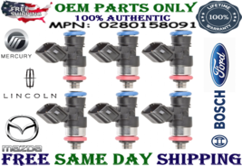 2007,2008,2009,2010,2011,2012 Lincoln MKZ 3.5L Bosch Fuel Injectors GENUINE 6Pcs - £111.79 GBP