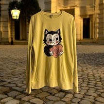 Yellow Hate U Yellow Cat Crewneck Sweatshirt Joke Shirt Oversize Size L - $39.59