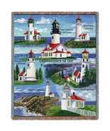 72x54 Pacific NW LIGHTHOUSE Ocean Sea Nautical Tapestry Throw Blanket - £49.84 GBP