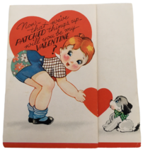 Carrington Vintage Valentines Day Card Patched Things Up Dog 1940s Valen... - $8.99