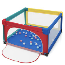 Costway Baby Playpen Infant Large Safety Play Center Yard W/ 50 Balls Colorful - £76.37 GBP